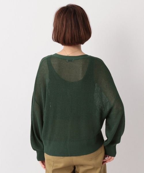 A part by（アパートバイ）の「9GアゼVネックカーディガン_長袖　353631（カーディガン/ボレロ・レディース・ブラック/オフホワイト/カーキ/イエロー・FREE）」の21枚目の写真