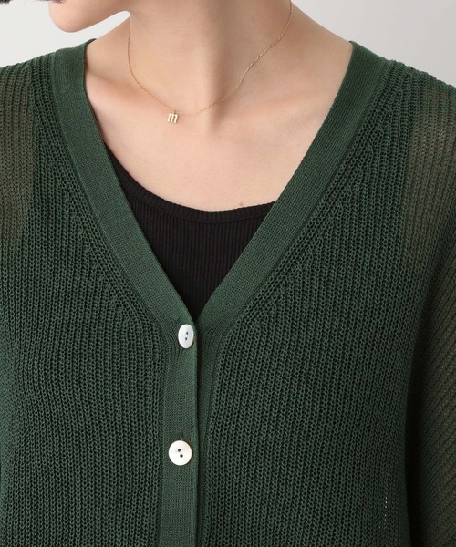 A part by（アパートバイ）の「9GアゼVネックカーディガン_長袖　353631（カーディガン/ボレロ・レディース・ブラック/オフホワイト/カーキ/イエロー・FREE）」の19枚目の写真