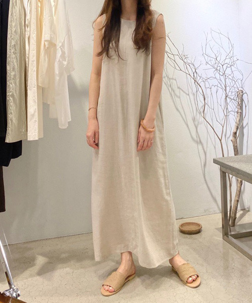 VENCEEXCHANGE（ヴァンスエクスチェンジ）の「バックリボンノースリーブワンピ（ワンピース・レディース・ベージュ/ブラック・FREE）」の9枚目の写真