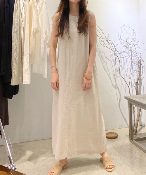 VENCEEXCHANGE（ヴァンスエクスチェンジ）の「バックリボンノースリーブワンピ（ワンピース・レディース・ベージュ/ブラック・FREE）」の11枚目の写真