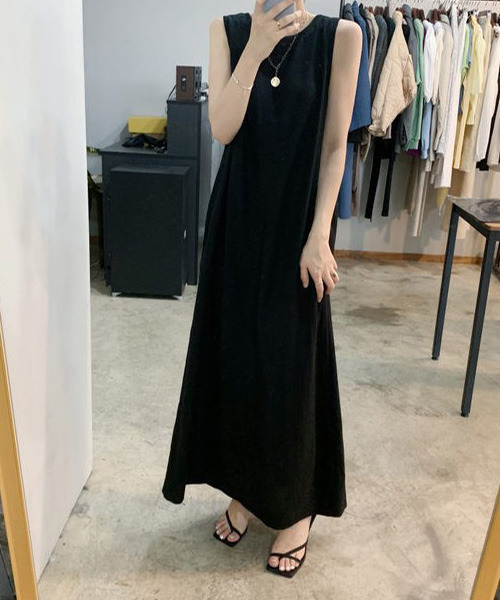 VENCEEXCHANGE（ヴァンスエクスチェンジ）の「バックリボンノースリーブワンピ（ワンピース・レディース・ベージュ/ブラック・FREE）」の12枚目の写真