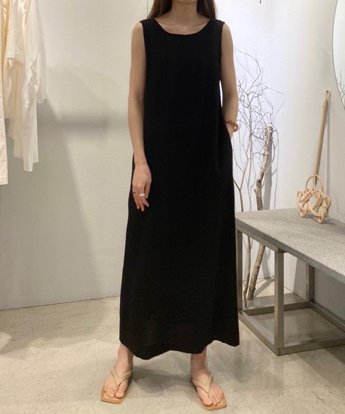 VENCEEXCHANGE（ヴァンスエクスチェンジ）の「バックリボンノースリーブワンピ（ワンピース・レディース・ベージュ/ブラック・FREE）」の18枚目の写真