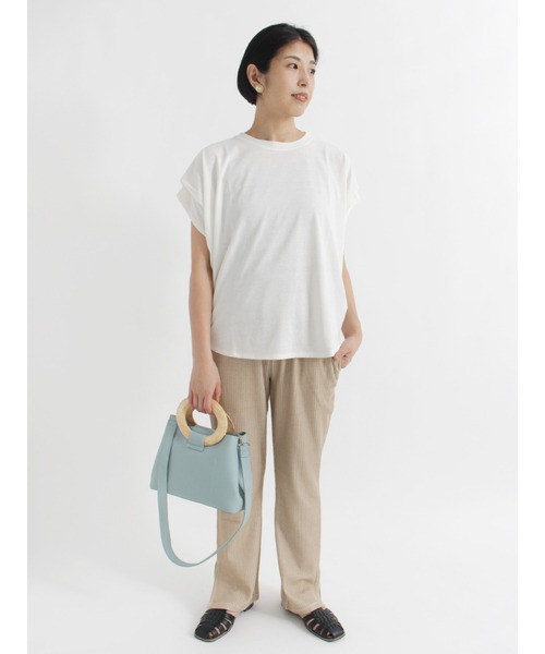 Lugnoncure（ルノンキュール）の「ストライプカットリブパンツ（その他パンツ・レディース・ブラウン/ベージュ/ブラック・ﾌﾘ-）」の7枚目の写真