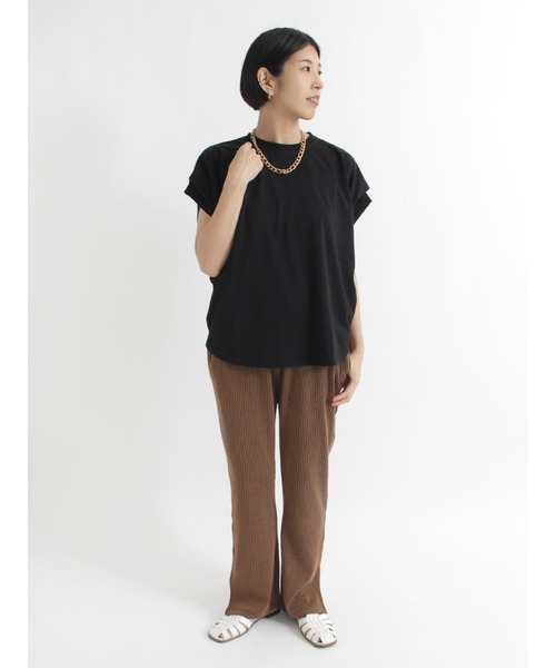 Lugnoncure（ルノンキュール）の「ストライプカットリブパンツ（その他パンツ・レディース・ブラウン/ベージュ/ブラック・ﾌﾘ-）」の9枚目の写真