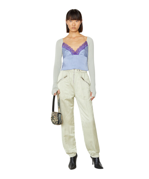 【新品】XS ディーゼル カーゴパンツ オーバルディ レディース イエロー 訳有 DIESEL（ディーゼル）の「レディース カーゴパンツ ストレッチ