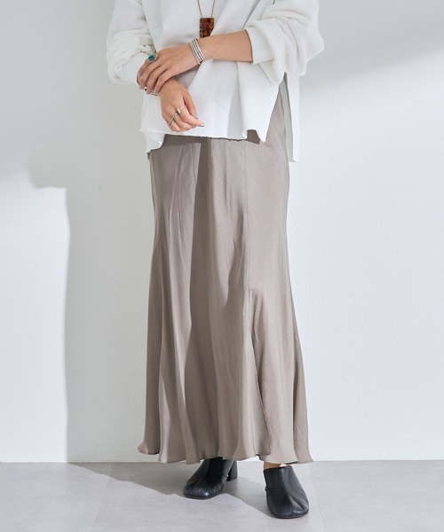 SHENERY（シーナリー）の「フィブリルフレアマキシスカート（スカート・レディース・ブラック/グレー・38/36）」の10枚目の写真