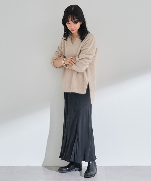 SHENERY（シーナリー）の「フィブリルフレアマキシスカート（スカート・レディース・ブラック/グレー・38/36）」の8枚目の写真