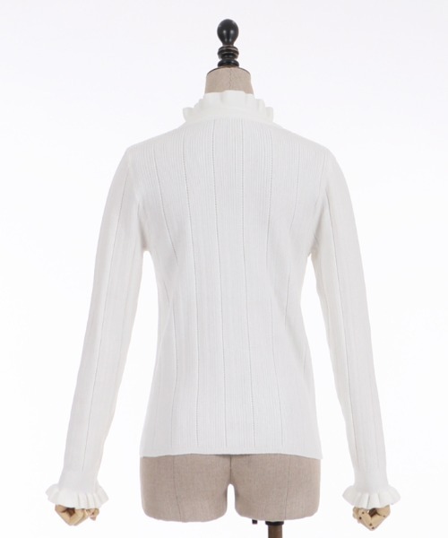 axes femme POETIQUE(アクシーズファムポエティック)の「リボンデザインニットプルオーバー(Tシャツ/カットソー・レディース・キナリ/ワイン/ブラック・MEDIUM)」の11枚目の写真