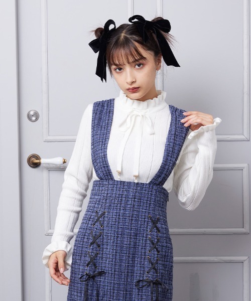 axes femme POETIQUE(アクシーズファムポエティック)の「リボンデザインニットプルオーバー(Tシャツ/カットソー・レディース・キナリ/ワイン/ブラック・MEDIUM)」の16枚目の写真