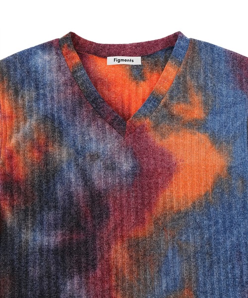 Figments（フィグメンツ）の「タイダイ柄ベスト（ベスト・レディース・グレー/オレンジ・FREE）」の6枚目の写真