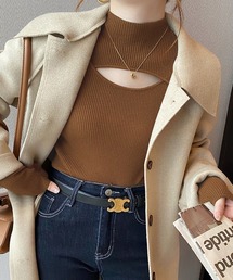 Doula Doula | デコルテオープンスリットリブニット(ニット/セーター)