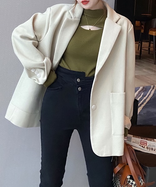 Doula Doula(ドゥーラドゥーラ)の「デコルテオープンスリットリブニット(ニット/セーター・レディース・ブラウン/ホワイト/カーキ/ベージュ/キャメル/ブラック・FREE)」の10枚目の写真