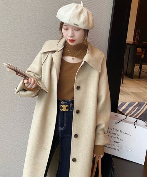 Doula Doula(ドゥーラドゥーラ)の「デコルテオープンスリットリブニット(ニット/セーター・レディース・ブラウン/ホワイト/カーキ/ベージュ/キャメル/ブラック・FREE)」の14枚目の写真