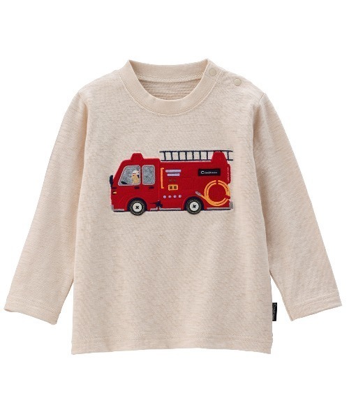 combimini（コンビミニ）の「Tシャツ（消防車）（Tシャツ/カットソー・キッズ・ブルー系その他/ライトベージュ・120/100/80/110/90/70）」の5枚目の写真
