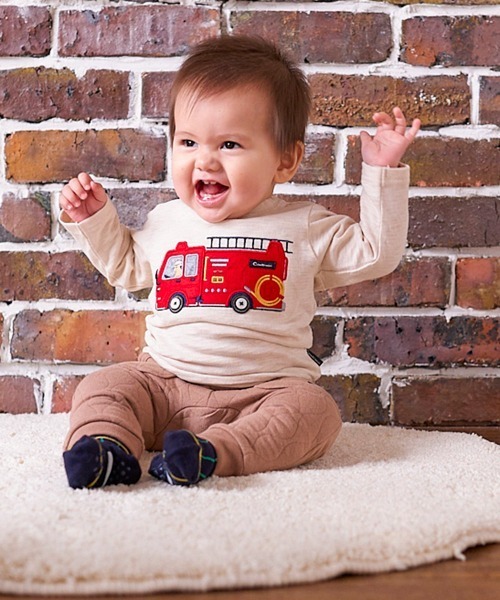 combimini（コンビミニ）の「Tシャツ（消防車）（Tシャツ/カットソー・キッズ・ブルー系その他/ライトベージュ・120/100/80/110/90/70）」の8枚目の写真