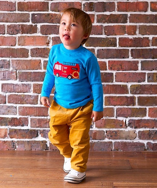 combimini（コンビミニ）の「Tシャツ（消防車）（Tシャツ/カットソー・キッズ・ブルー系その他/ライトベージュ・120/100/80/110/90/70）」の10枚目の写真