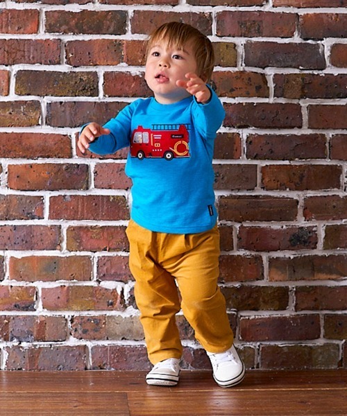 combimini（コンビミニ）の「Tシャツ（消防車）（Tシャツ/カットソー・キッズ・ブルー系その他/ライトベージュ・120/100/80/110/90/70）」の12枚目の写真