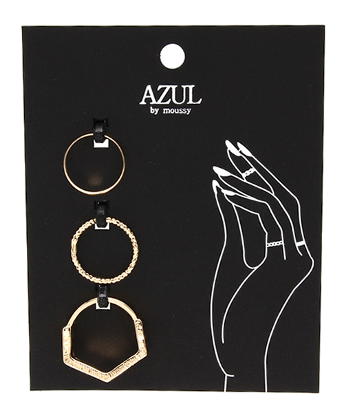 AZUL by moussy(アズールバイマウジー)の「ワイドメタルSETリング(CARD)(リング・レディース・ゴールド系その他/シルバー・FREE)」の1枚目の写真