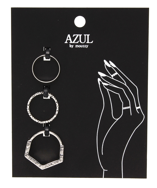 AZUL by moussy(アズールバイマウジー)の「ワイドメタルSETリング(CARD)(リング・レディース・ゴールド系その他/シルバー・FREE)」の2枚目の写真