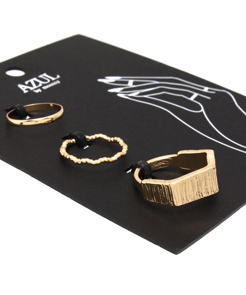 AZUL by moussy(アズールバイマウジー)の「ワイドメタルSETリング(CARD)(リング・レディース・ゴールド系その他/シルバー・FREE)」の3枚目の写真