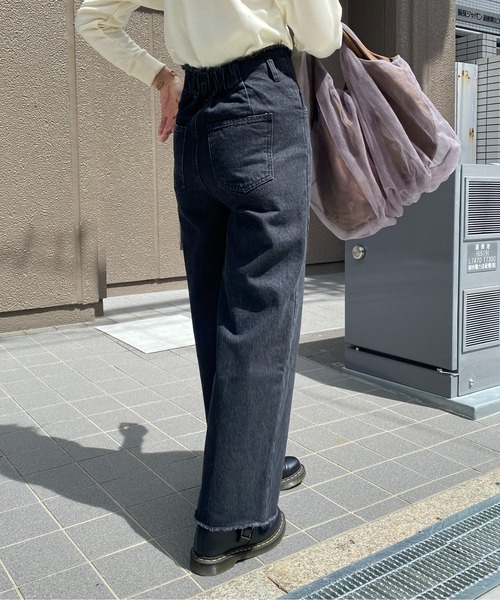 CPCM（シーピーシーエム）の「ピンタック×ハイウエストデニムワイドパンツ（デニムパンツ・レディース・ブラック/インディゴブルー/サックスブルー・FREE）」の17枚目の写真