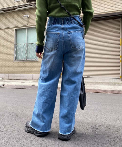 CPCM（シーピーシーエム）の「ピンタック×ハイウエストデニムワイドパンツ（デニムパンツ・レディース・ブラック/インディゴブルー/サックスブルー・FREE）」の21枚目の写真