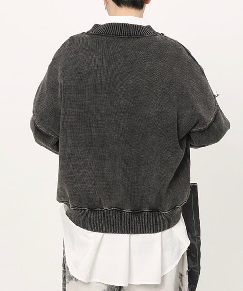 WESTBOY（ウエストボーイ）の「ドロップショルダーVネックショートニットセーター WO22W3TP04【WB ORIGINALS】（ニット/セーター・メンズ・ブラック/レッド/ブルー・L/M/XL）」の4枚目の写真