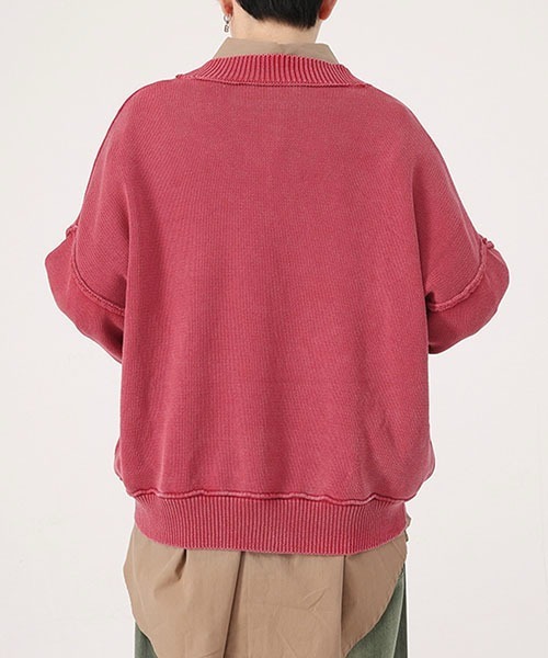 WESTBOY（ウエストボーイ）の「ドロップショルダーVネックショートニットセーター WO22W3TP04【WB ORIGINALS】（ニット/セーター・メンズ・ブラック/レッド/ブルー・L/M/XL）」の7枚目の写真