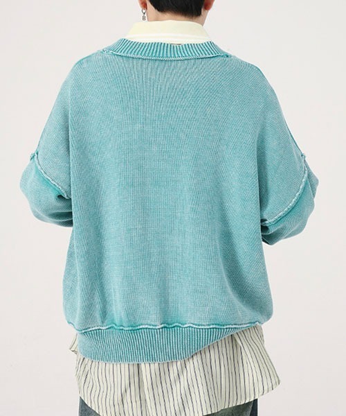 WESTBOY（ウエストボーイ）の「ドロップショルダーVネックショートニットセーター WO22W3TP04【WB ORIGINALS】（ニット/セーター・メンズ・ブラック/レッド/ブルー・L/M/XL）」の10枚目の写真