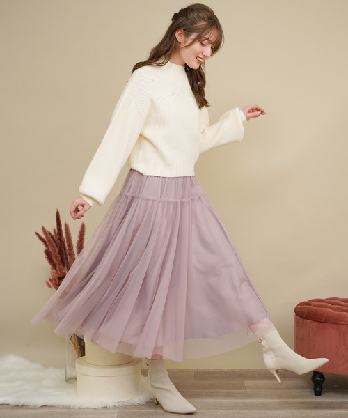 Noela - 【美品】2020awノエラ♡フラワー刺繍ニット　ハイネックニット　ベージュ フラワー刺繍ハイネックニット | ニット | Noela OFFICIAL WEB STORE