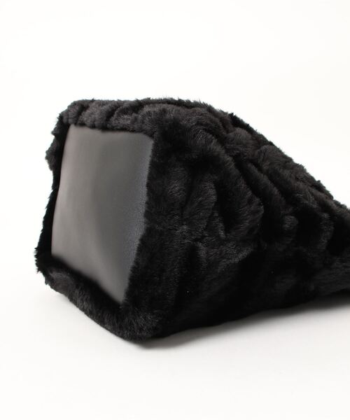 mimis（ミイーミイーズ）の「ケーブルエコファートート　2WAY　ショルダー紐付（トートバッグ・レディース・ブラック/ベージュ・FREE）」の3枚目の写真