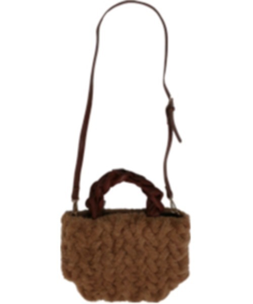 mimis（ミイーミイーズ）の「ケーブルエコファートート　2WAY　ショルダー紐付（トートバッグ・レディース・ブラック/ベージュ・FREE）」の7枚目の写真