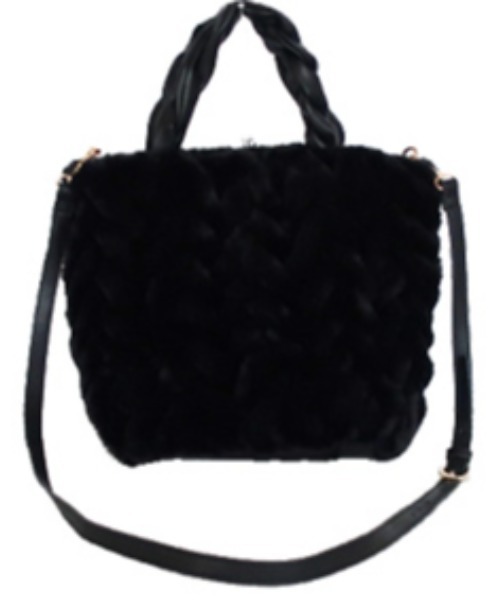 mimis（ミイーミイーズ）の「ケーブルエコファートート　2WAY　ショルダー紐付（トートバッグ・レディース・ブラック/ベージュ・FREE）」の9枚目の写真