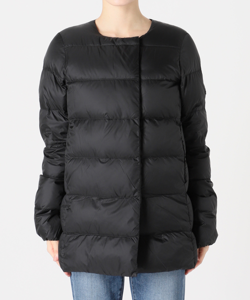 ピレネックス ラトータリテ 別注 ノーカラーダウンジャケット 黒 コクーン 38 ピレネックス ラトータリテ 別注 ノーカラーダウンジャケット 黒