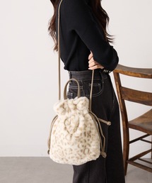 【SETUP7】マイクロファー巾着バッグ　2WAYショルダー SNBD