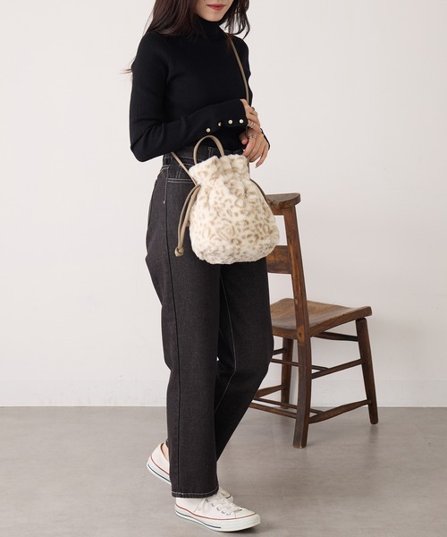 セール】【SETUP7】マイクロファー巾着バッグ 2WAYショルダー SNBD