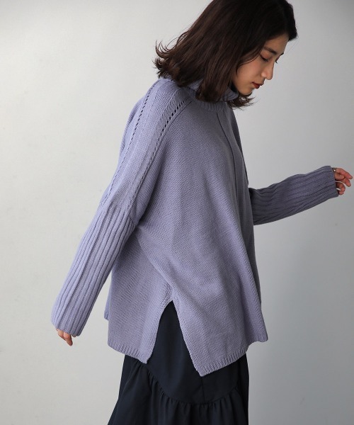 Bou Jeloud（ブージュルード）の「ピンタック入りニット（ニット/セーター・レディース・ブラック/レッド/カーキ/ブルー・FREE）」の4枚目の写真