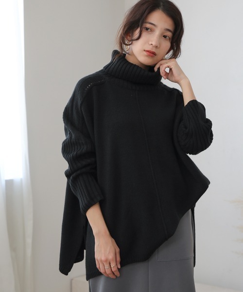 Bou Jeloud（ブージュルード）の「ピンタック入りニット（ニット/セーター・レディース・ブラック/レッド/カーキ/ブルー・FREE）」の5枚目の写真