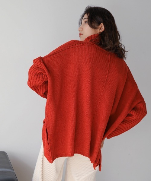 Bou Jeloud（ブージュルード）の「ピンタック入りニット（ニット/セーター・レディース・ブラック/レッド/カーキ/ブルー・FREE）」の14枚目の写真