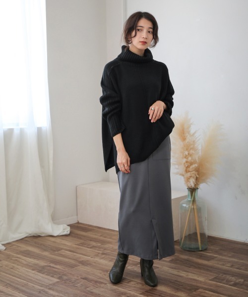 Bou Jeloud（ブージュルード）の「ピンタック入りニット（ニット/セーター・レディース・ブラック/レッド/カーキ/ブルー・FREE）」の13枚目の写真