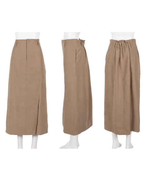 KOBE LETTUCE（コウベレタス）の「起毛ツイルフロントスリットナロースカート（スカート・レディース・ブラック/ホワイト系/ベージュ・FREE）」の16枚目の写真