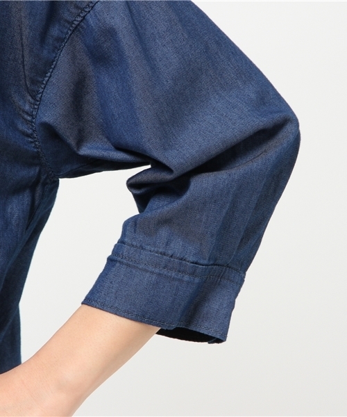 FRAMeWORK(フレームワーク)の「テンセルデニム ムネポケット シャツ。(シャツ/ブラウス・レディース・ネイビー/ブルー系その他/ホワイト・FREE)」の9枚目の写真