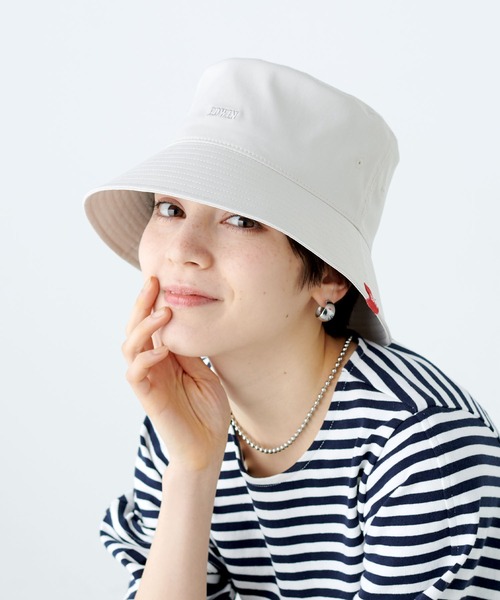 EDWIN(エドウィン)の「【EDWIN】ロゴ刺繍バケットハット(ハット・レディース・キナリ/グリーン/ブラウン/ブラック/キャメル/ベージュ/グレー/ピンク・フリー)」の21枚目の写真