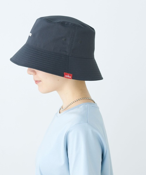 EDWIN(エドウィン)の「【EDWIN】ロゴ刺繍バケットハット(ハット・レディース・キナリ/グリーン/ブラウン/ブラック/キャメル/ベージュ/グレー/ピンク・フリー)」の16枚目の写真