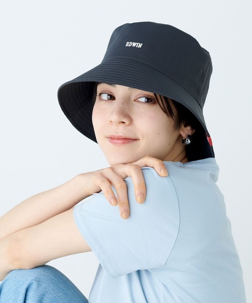 セール】【EDWIN】ロゴ刺繍バケットハット（ハット）｜EDWIN