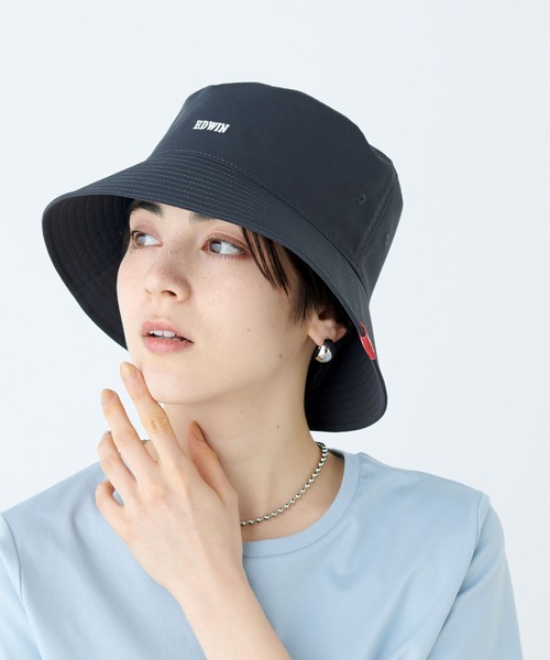 EDWIN(エドウィン)の「【EDWIN】ロゴ刺繍バケットハット(ハット・レディース・キナリ/グリーン/ブラウン/ブラック/キャメル/ベージュ/グレー/ピンク・フリー)」の12枚目の写真