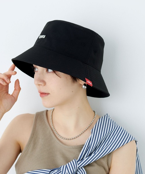 EDWIN(エドウィン)の「【EDWIN】ロゴ刺繍バケットハット(ハット・レディース・キナリ/グリーン/ブラウン/ブラック/キャメル/ベージュ/グレー/ピンク・フリー)」の9枚目の写真