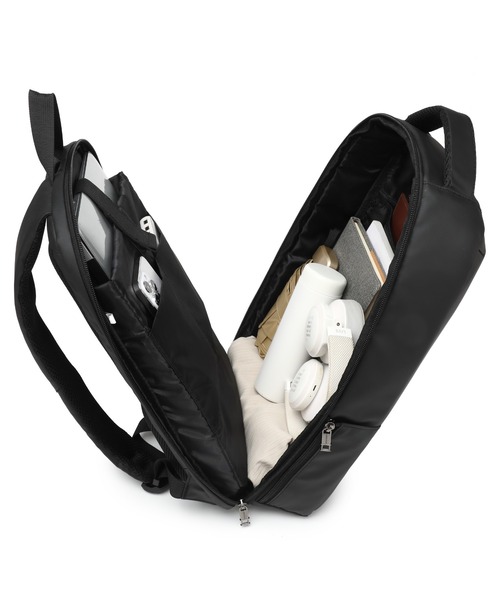 GUSCIO UOMO(グッシオ ウォーモ)の「【グッシオ ウォーモ】PUレザー型押しビジネスリュック ユニセックス 軽量 出張 通勤通学(ビジネスバッグ・レディース・グレー/ブラック/ベージュ/ネイビー・FREE)」の18枚目の写真