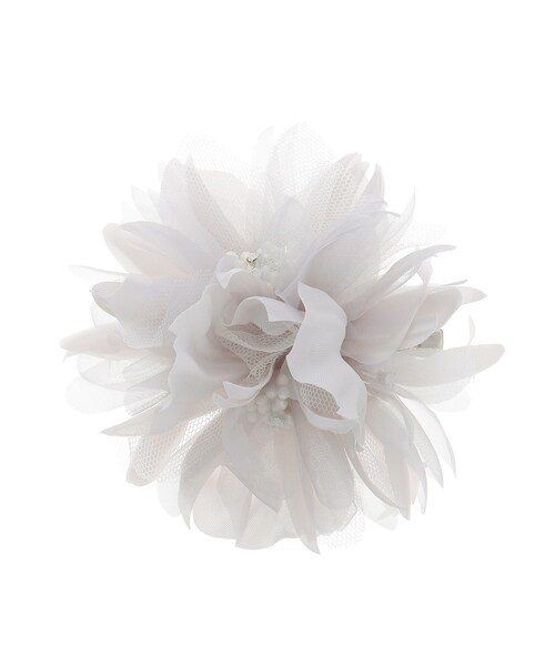 INDIVI（インディヴィ）の「【セレモニー/入卒アイテム】フラワーコサージュ（ブローチ/コサージュ・レディース・ネイビー/ライトグレー/ベビーピンク・00）」の4枚目の写真