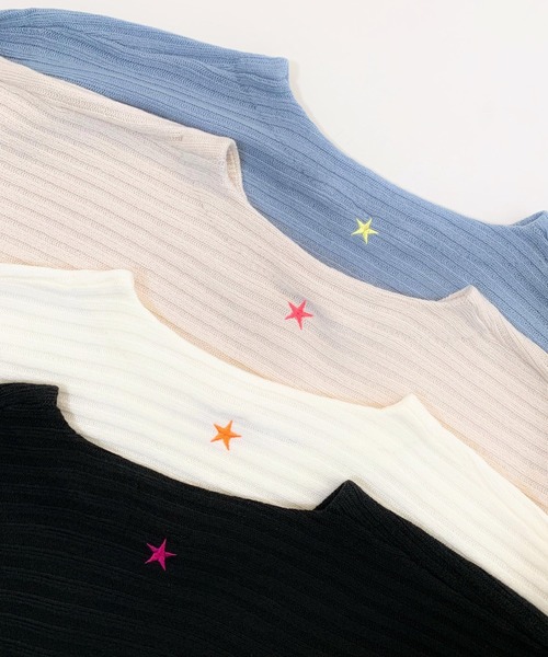 Q(キュー)の「針抜き切替ドルマンニット(ニット/セーター・レディース・ベージュ/アイボリー/ブラック/ライトブルー・MEDIUM)」の14枚目の写真